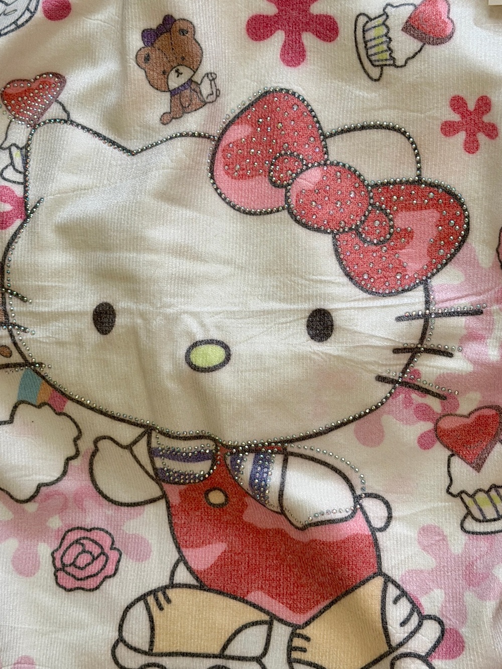White Hello Kitty Crewneck Sweater with Pink Bow